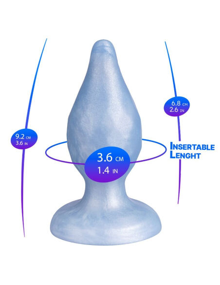 SILEXD - DIAMOND PLUG ANAL FANTASY SILICONA LIQUIDA TERMOREACTIVO AZUL PERLA 9.2 CM