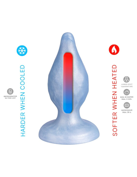SILEXD - DIAMOND PLUG ANAL FANTASY SILICONA LIQUIDA TERMOREACTIVO AZUL PERLA 9.2 CM