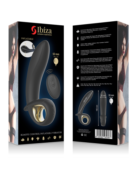 IBIZA - POTENTE VIBRADOR HINCHABLE ANAL-VAGINAL CONTROL REMOTO