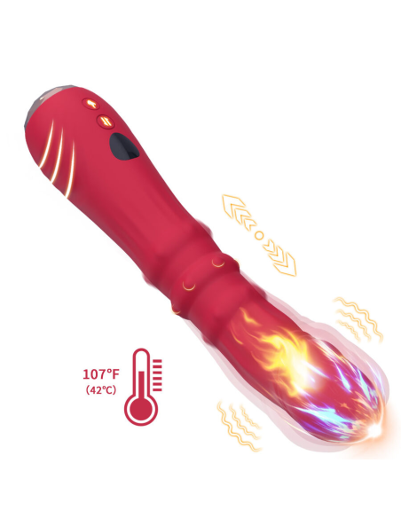 ARMONY - DILDO VIBRADOR ESTIMULADOR PUNTO A TERMOAJUSTABLE ROJO