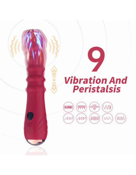 ARMONY - DILDO VIBRADOR ESTIMULADOR PUNTO A TERMOAJUSTABLE ROJO
