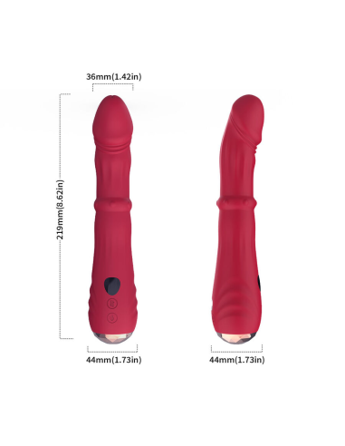 ARMONY - DILDO VIBRADOR ESTIMULADOR PUNTO A TERMOAJUSTABLE ROJO