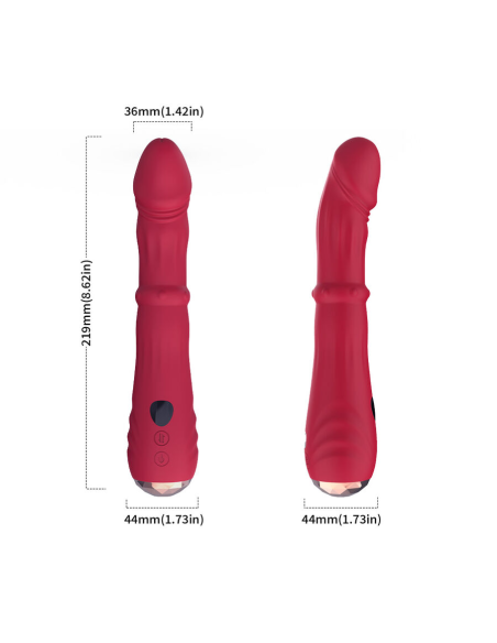 ARMONY - DILDO VIBRADOR ESTIMULADOR PUNTO A TERMOAJUSTABLE ROJO