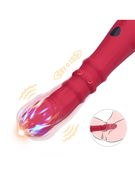 ARMONY - DILDO VIBRADOR ESTIMULADOR PUNTO A TERMOAJUSTABLE ROJO