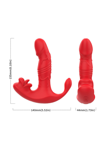 ARMONY - VIBRADOR ANAL PANTY ESTIMULADOR PUNTO C Y G CONTROL REMOTO ROJO