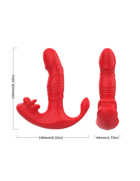 ARMONY - VIBRADOR ANAL PANTY ESTIMULADOR PUNTO C Y G CONTROL REMOTO ROJO