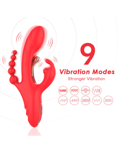 ARMONY - VIBRADOR ESTIMULADOR PUNTO G Y CLÍTORIS ROJO