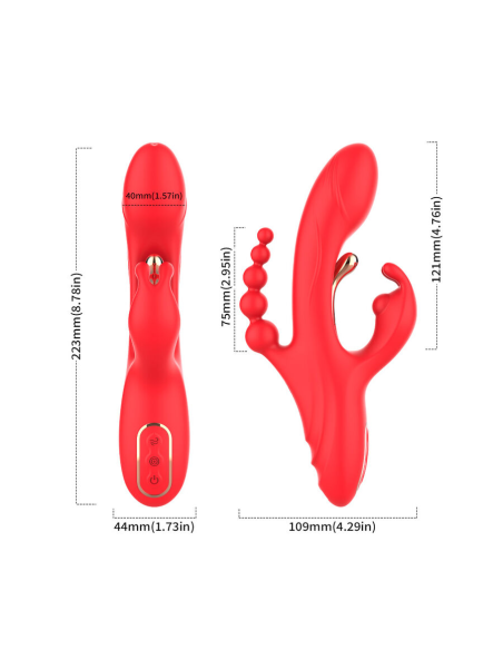 ARMONY - VIBRADOR ESTIMULADOR PUNTO G Y CLÍTORIS ROJO