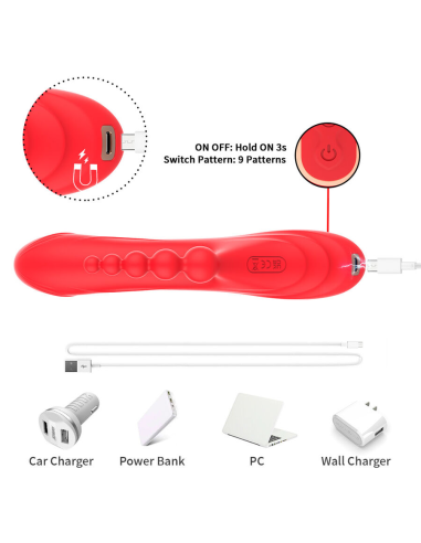 ARMONY - VIBRADOR ESTIMULADOR PUNTO G Y CLÍTORIS ROJO