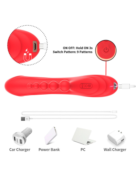 ARMONY - VIBRADOR ESTIMULADOR PUNTO G Y CLÍTORIS ROJO