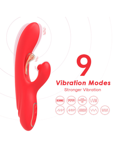 ARMONY - VIBRADOR ESTIMULADOR PUNTO G Y CLÍTORIS CON LENGUA OSCILANTE ROJO