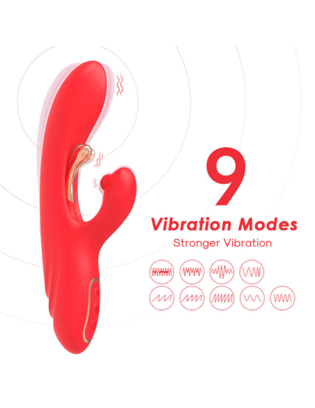 ARMONY - VIBRADOR ESTIMULADOR PUNTO G Y CLÍTORIS CON LENGUA OSCILANTE ROJO