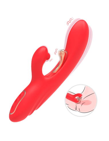 ARMONY - VIBRADOR ESTIMULADOR PUNTO G Y CLÍTORIS CON LENGUA OSCILANTE ROJO