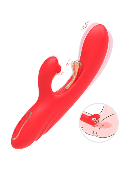 ARMONY - VIBRADOR ESTIMULADOR PUNTO G Y CLÍTORIS CON LENGUA OSCILANTE ROJO