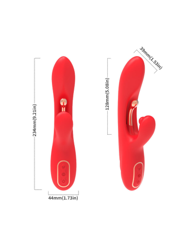 ARMONY - VIBRADOR ESTIMULADOR PUNTO G Y CLÍTORIS CON LENGUA OSCILANTE ROJO