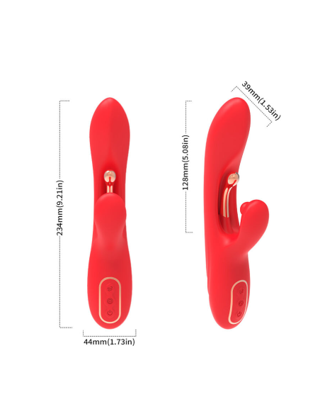 ARMONY - VIBRADOR ESTIMULADOR PUNTO G Y CLÍTORIS CON LENGUA OSCILANTE ROJO