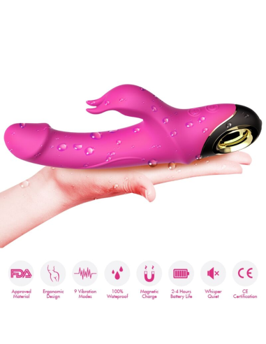 ARMONY - METEROR DILDO VIBRADOR RABBIT ROTADOR FUCSIA