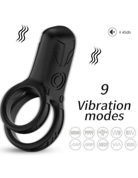 ARMONY - DOBLE ANILLO VIBRADOR NEGRO