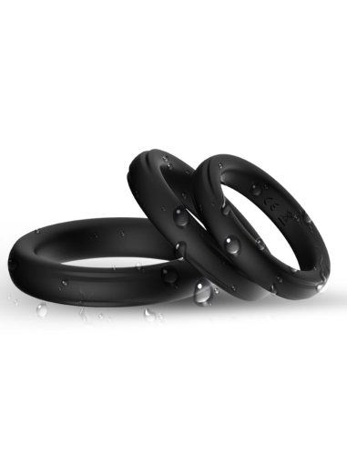 ARMONY - TRIPLE ANILLO SILICONA NEGRO