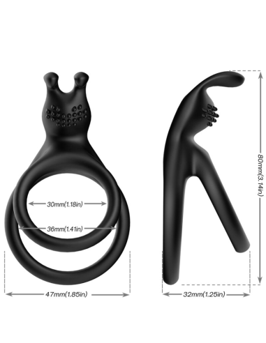 ARMONY - TENSY ANILLO DOBLE RABBIT NEGRO