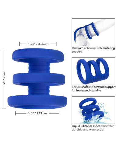 CALEXOTICS - ADMIRAL JAULA TRIPLE PARA PENE AZUL