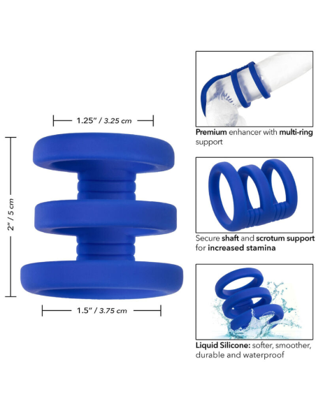 CALEXOTICS - ADMIRAL JAULA TRIPLE PARA PENE AZUL