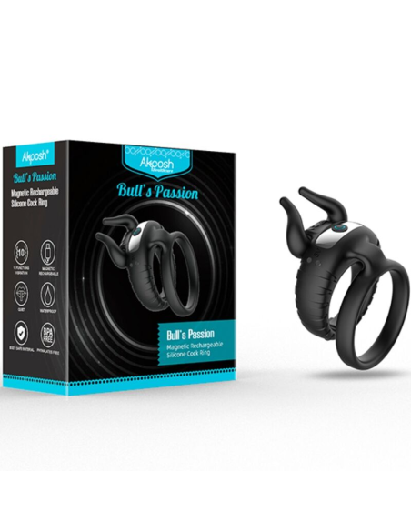 ARMONY - BULLS PASION ANILLO VIBRADOR 10 VELOCIDADES NEGRO
