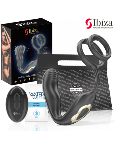 IBIZA - WIGGLE PLUG ANAL ROTADOR CONTROL REMOTO CON VIBRO-PERINEO Y ANILLAS POTENCIADORAS DE PENE