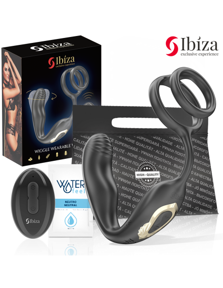 IBIZA - WIGGLE PLUG ANAL ROTADOR CONTROL REMOTO CON VIBRO-PERINEO Y ANILLAS POTENCIADORAS DE PENE