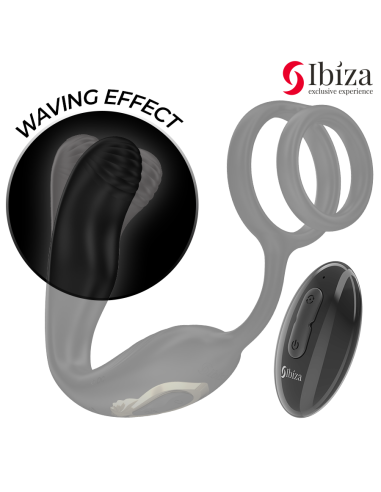 IBIZA - WIGGLE PLUG ANAL ROTADOR CONTROL REMOTO CON VIBRO-PERINEO Y ANILLAS POTENCIADORAS DE PENE