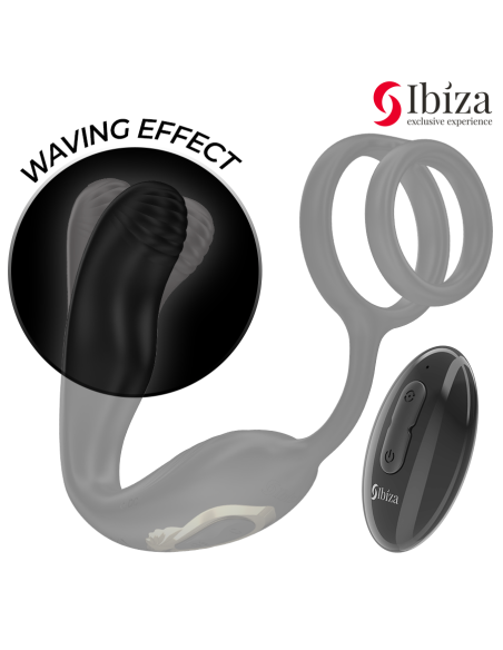 IBIZA - WIGGLE PLUG ANAL ROTADOR CONTROL REMOTO CON VIBRO-PERINEO Y ANILLAS POTENCIADORAS DE PENE