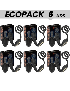 ECOPACKS 6 UDS - IBIZA WIGGLE PLUG ANAL ROTADOR CONTROL REMOTO CON VIBRO-PERINEO Y ANILLAS POTENCIADORAS DE PENE