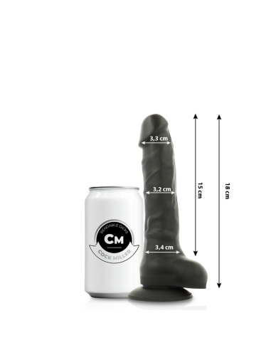 COCK MILLER - DILDO REALÍSTICO SILICONA DENSITY ARTICULABLE NEGRO 18 CM