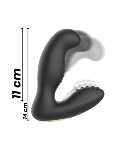 IBIZA - MASAJEADOR ANAL ROTACIÓN Y VIBRACIÓN CONTROL REMOTO 10 x 3.5 CM