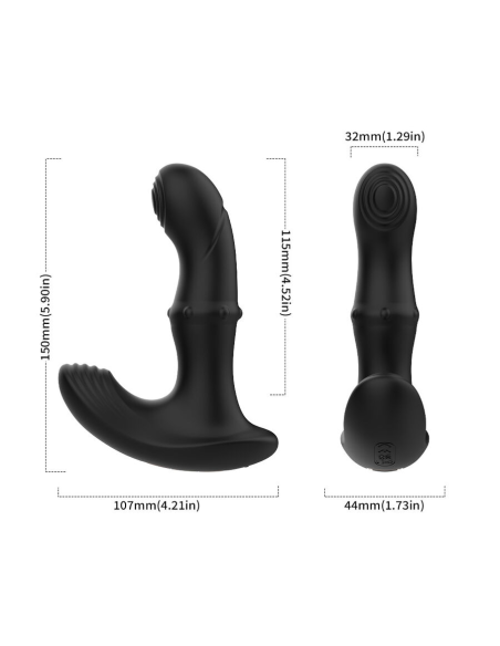 ARMONY - VIBRADOR ANAL PRÓSTATA CONTROL REMOTO NEGRO