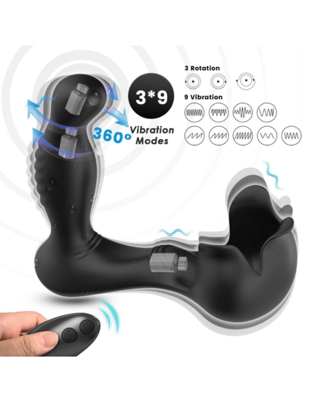 ARMONY - SURROUND VIBRADOR ANAL and ESTIMULADOR TESTÍCULOS CONTROL REMOTO NEGRO