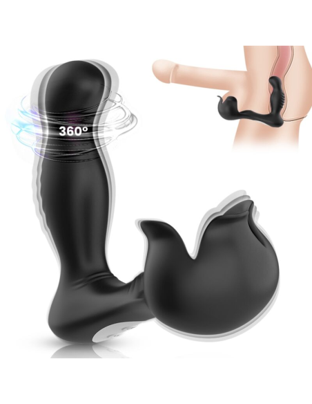 ARMONY - SURROUND VIBRADOR ANAL and ESTIMULADOR TESTÍCULOS CONTROL REMOTO NEGRO