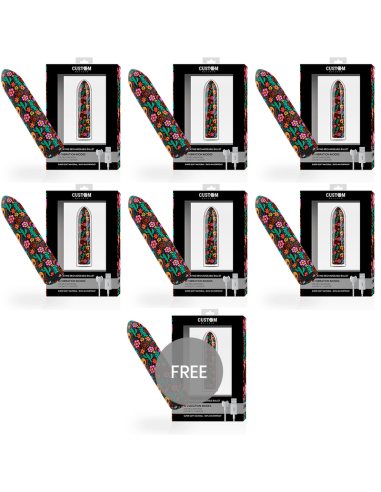 CUSTOM BULLETS - BALA RECARGABLE SKULL 10 INTENSIDADES 6 1 GRATIS