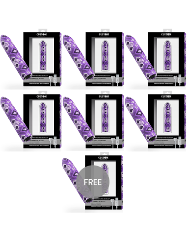 CUSTOM BULLETS - BALA RECARGABLE SNAKE LILA 10 INTENSIDADES 6 1 GRATIS