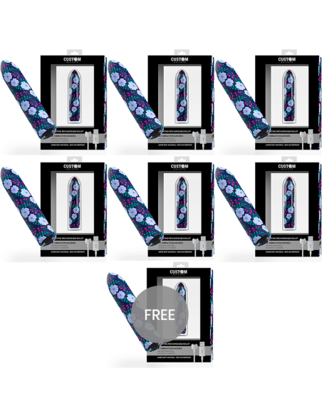 CUSTOM BULLETS - BALA RECARGABLE SPRING 10 INTENSIDADES 6 1 GRATIS