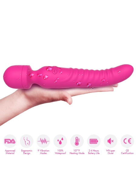 ARMONY - MISSION MASAJEADOR and VIBRADOR EFECTO CALOR FUCSIA