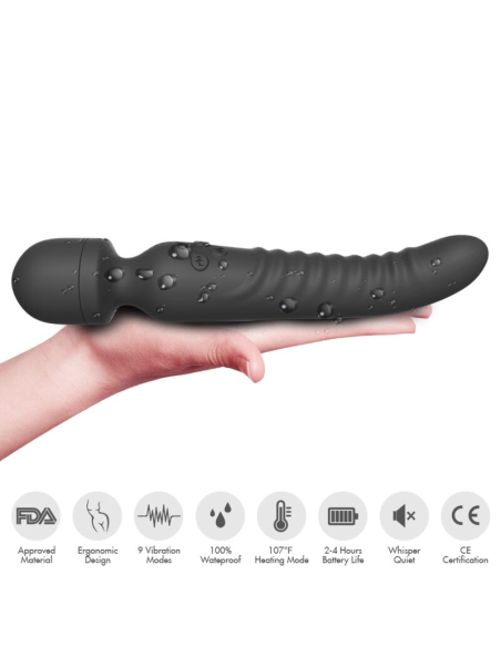 ARMONY - MISSION MASAJEADOR and VIBRADOR EFECTO CALOR NEGRO