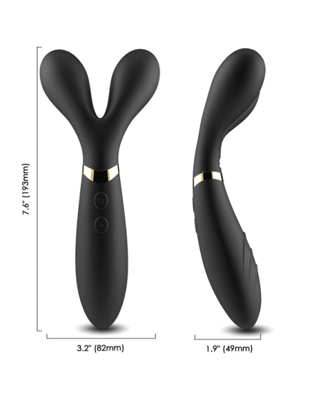 ARMONY - Y-WAND MASAJEADOR and VIBRADOR CABEZA DOBLE NEGRO