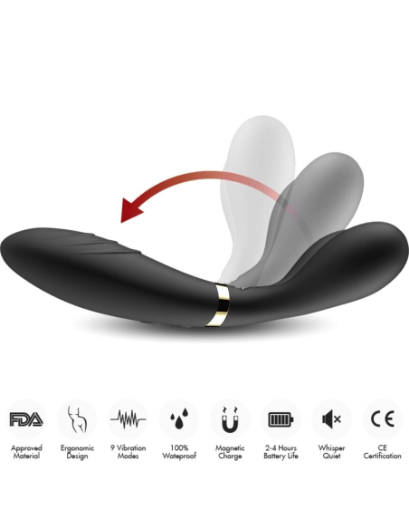 ARMONY - Y-WAND MASAJEADOR and VIBRADOR CABEZA DOBLE NEGRO