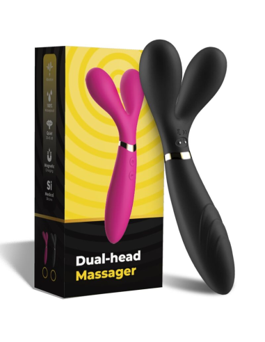 ARMONY - Y-WAND MASAJEADOR and VIBRADOR CABEZA DOBLE NEGRO