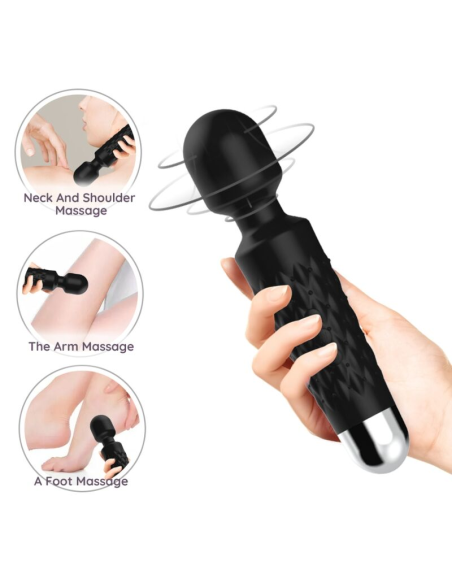 ARMONY - POSTMAN MASAJEADOR and VIBRADOR CABEZA FLEXIBLE NEGRO