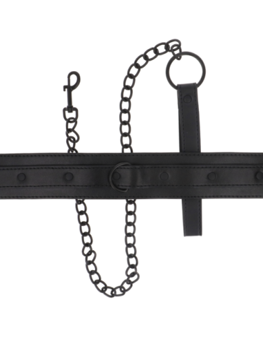 INTENSE FETISH - Collar de Cuero Vegano con Correa | SEXPLACE.MX