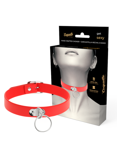 COQUETTE CHIC DESIRE - Collar de Cuero Vegano Rojo | SexPlace.MX