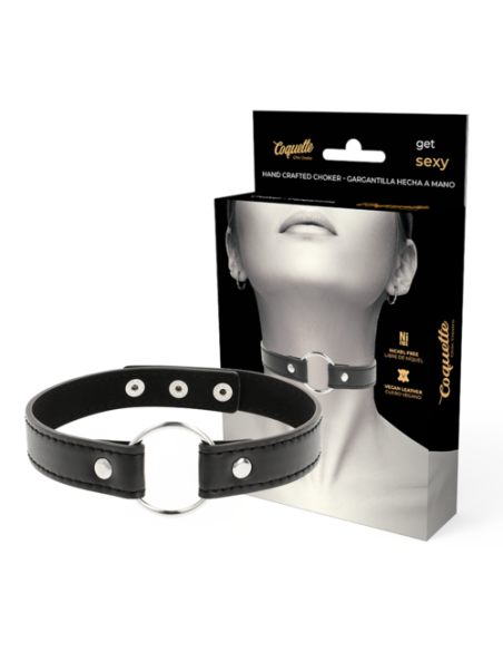 COQUETTE CHIC DESIRE - Collar de Cuero Vegano Negro | SexPlace.MX