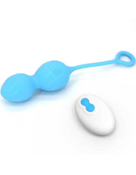 ARMONY - BLOSSOMS PESAS VAGINALES VIBRADOR CONTROL REMOTO 10 VIBRACIONES AZUL